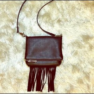 French Connection Sidebody Fold Purse with Fringe